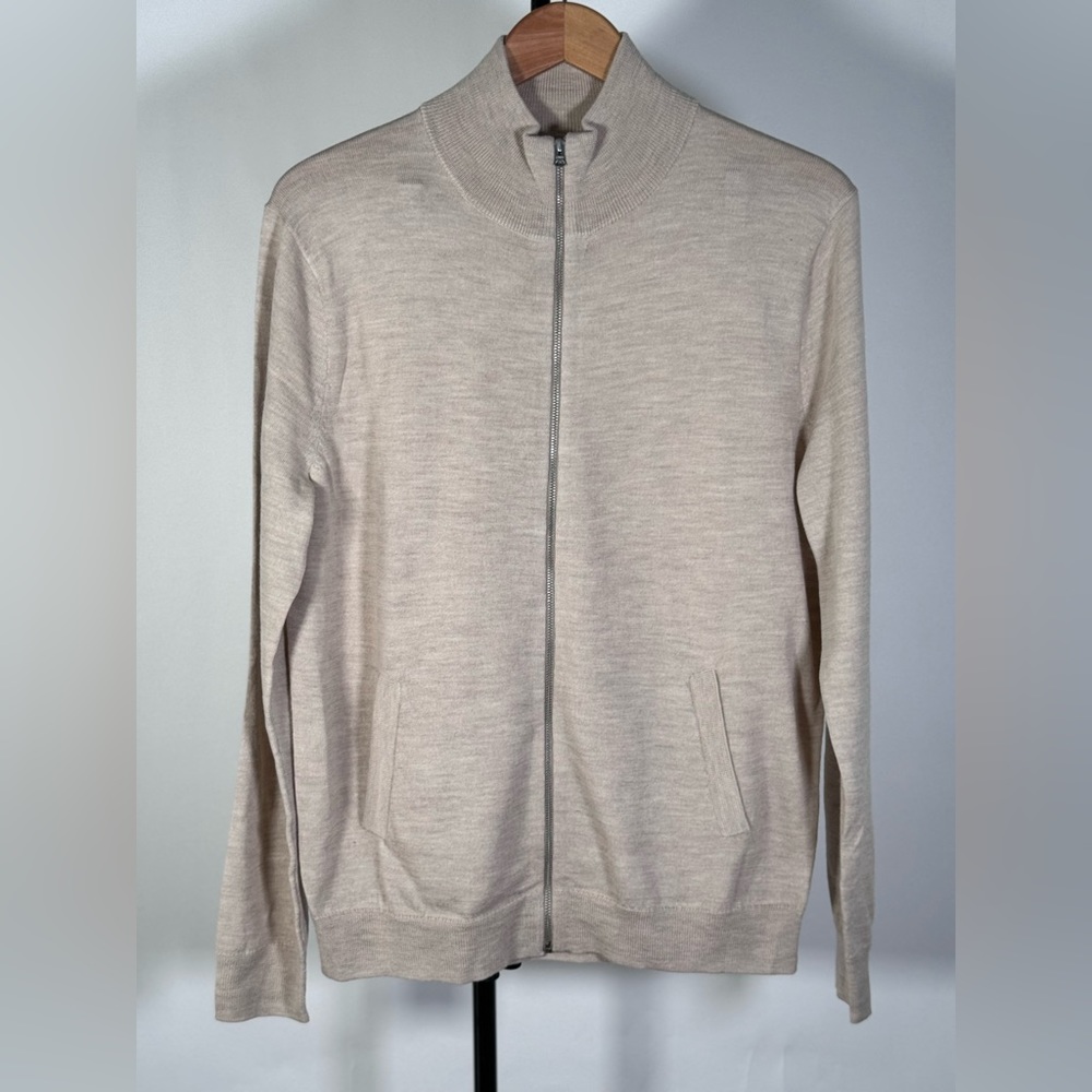New JCrew Boiled merino wool coach's sweater-jacket